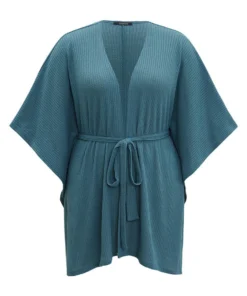 Solid Belted Dolman Sleeve Waffle Knit Coat -Clothing Shop 377185973 fk 775a6e1d cd95 4b63 b457 385c09c4f185