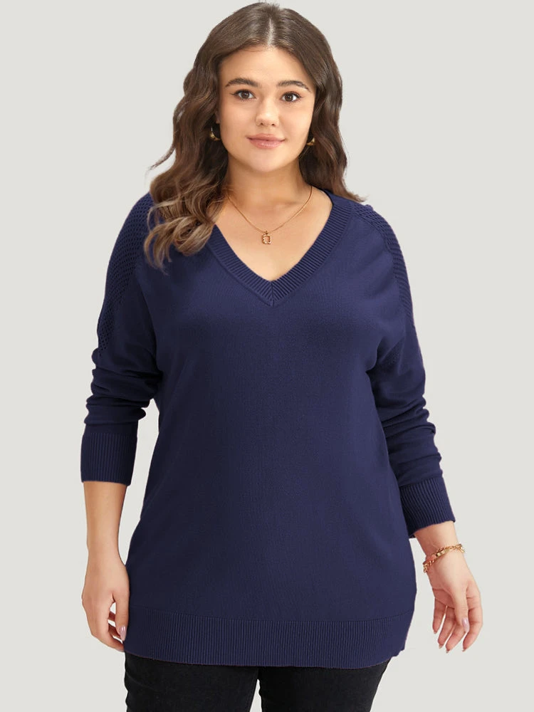 Supersoft Essentials Solid Cut Out Patchwork Pullover 20 Supersoft Essentials Solid Cut Out Patchwork Pullover - Image 18