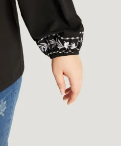 Floral Embroidered Knot Neck Lantern Sleeve T-shirt 29 Floral Embroidered Knot Neck Lantern Sleeve T-shirt -Clothing Shop 377478433 pv 6873d53a bd40 4a8a b616 c1a1dd7ccd89