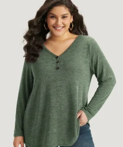 Heather Button Up Long Sleeve T-shirt 39 Heather Button Up Long Sleeve T-shirt -Clothing Shop 377616956 ak