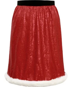 Christmas Sequin Patchwork Fuzzy Trim Skirt 13 Christmas Sequin Patchwork Fuzzy Trim Skirt -Clothing Shop 377786559 oy