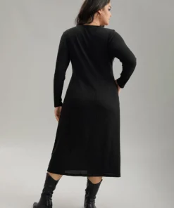 Two Tone Patchwork V Neck Dress -Clothing Shop 378634447 hw d6799feb b78f 48e9 a937 10b930c10bbf