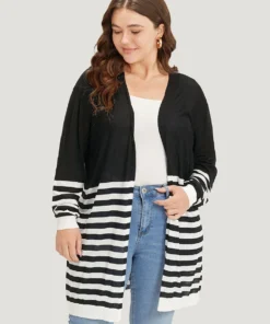 Supersoft Essentials Striped Open Front Cardigan