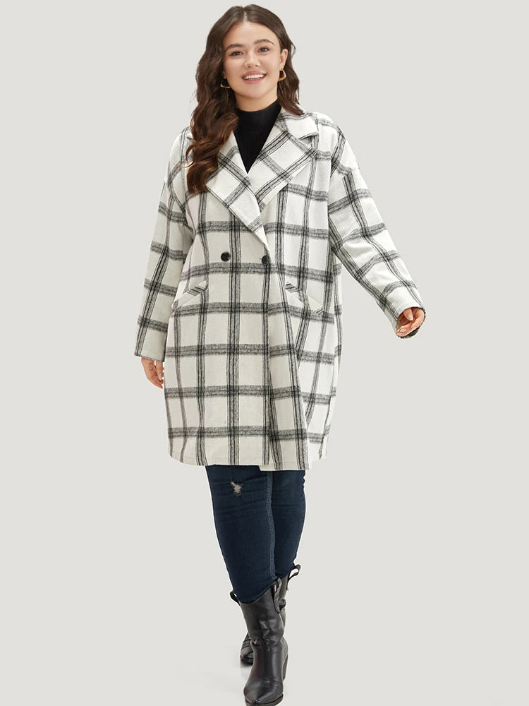 Plaid Lapel Collar Button Up Coat 8 Plaid Lapel Collar Button Up Coat - Image 6