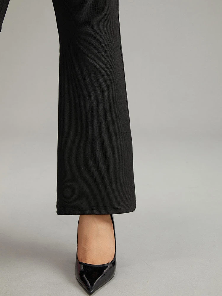Plain Rib Knit Flare Leg Legging 9 Plain Rib Knit Flare Leg Legging - Image 7
