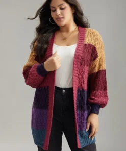 Rainbow Colorblock Lantern Sleeve Cardigan -Clothing Shop 382133603 aq 570ef6a7 828c 4dbe 8a7f 1bc75cb1a655
