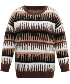 Supersoft Essentials Colorblock Geo Elastic Cuffs Pullover -Clothing Shop 38427512 fy