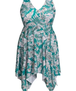 Plant Print Adjustable Straps Hanky Hem Tankini Top -Clothing Shop 384899158 nx 5d866210 a54a 4a70 987c 456efbe08f43