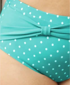 Polka Dot Ruched Detail Patchwork Bikini Bottom -Clothing Shop 385024812 tm