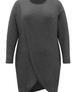 Waffle Knit Pocket Crew Neck Wrap T-shirt 19 Waffle Knit Pocket Crew Neck Wrap T-shirt -Clothing Shop 386311974 tx