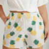 Pineapple Print Bowknot Sleep Shorts -Clothing Shop 386674218 lp