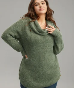 Anti-Pilling Lapel Collar Adjustable Button Pullover