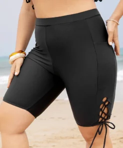 Pocket High Waist Lace Up Side Swim Shorts 18 Pocket High Waist Lace Up Side Swim Shorts -Clothing Shop 387898441 qg