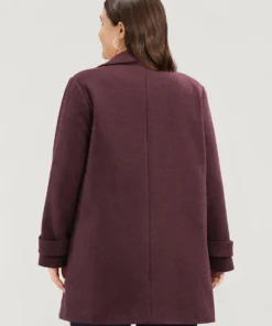 Solid Suit Collar Pocket Double Breasted Blazer -Clothing Shop 38814793 ai