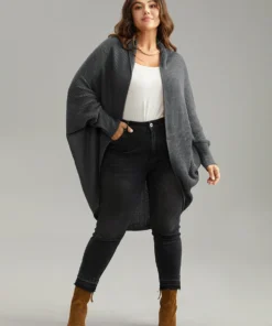 Solid Dolman Sleeve Arc Hem Cardigan 39 Solid Dolman Sleeve Arc Hem Cardigan -Clothing Shop 38829051 th