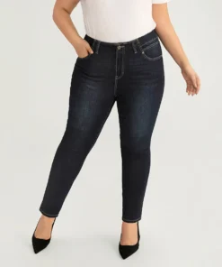 Solid Stitch Very Stretchy Patchwork Waist Jeans