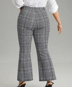 Houndstooth Pocket Flare Leg Zipper Fly Pants -Clothing Shop 390282719 tf 4b2486e2 9855 4cf0 a345 463408e68672