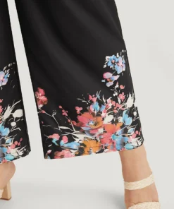 Boho Print Drawstring Pocket Flutter Sleeve Jumpsuit -Clothing Shop 391062530 tp