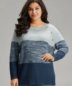 Colorblock Contrast Heather Button Detail Pullover 24 Colorblock Contrast Heather Button Detail Pullover -Clothing Shop 391291338 sd 3fa4afb9 5560 4e18 8f23 da031e387236