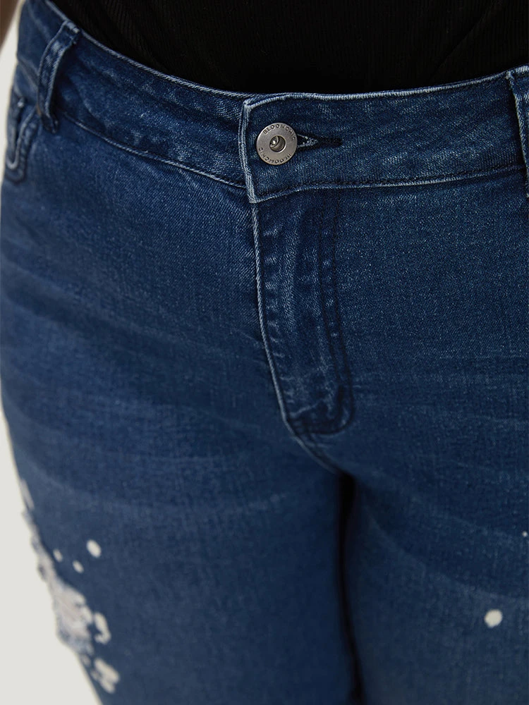 Paint Splatter Roll Distressed Medium Wash Jeans 9 Paint Splatter Roll Distressed Medium Wash Jeans - Image 7