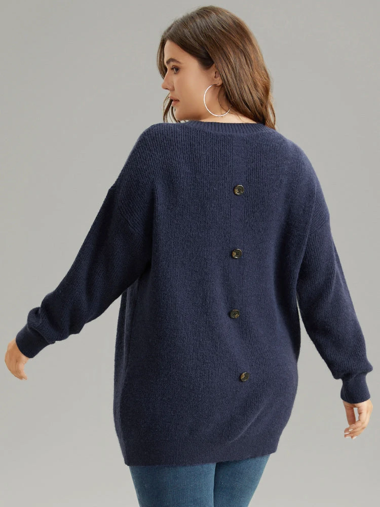 Anti-Pilling Solid Cable Knit Button Detail Pullover 7 Anti-Pilling Solid Cable Knit Button Detail Pullover - Image 5