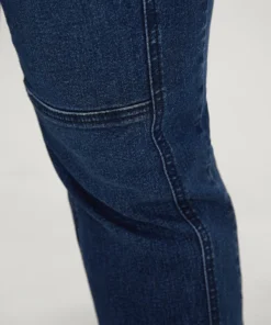 Very Stretchy Pocket Dark Wash Patchwork Jeans -Clothing Shop 39673867 pa