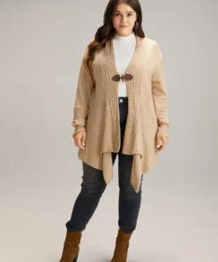 Supersoft Essentials Textured Asymmetrical Duffle Button Cardigan 17 Supersoft Essentials Textured Asymmetrical Duffle Button Cardigan -Clothing Shop 399250161 th