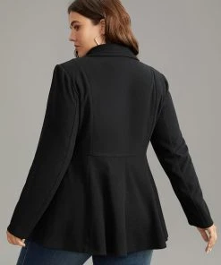 Anti-Wrinkle Lapel Collar Double Breasted Blazer -Clothing Shop 399351598 lu