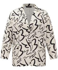 Line Print Suit Collar Pocket Button Through Blazer 21 Line Print Suit Collar Pocket Button Through Blazer -Clothing Shop 400023322 mw 0c4beabf 53c8 460d 9d95 461574e9d3ce