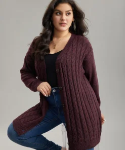 Cable Knit Button Through Cardigan