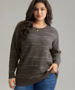 Supersoft Essentials Asymmetrical Striped Round Neck Pullover -Clothing Shop 401265336 wd 4df11d8d 5541 4811 9918 6e99e1b69281