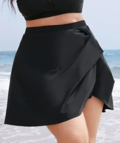 Twist Front Asymmetrical Swim Skirt