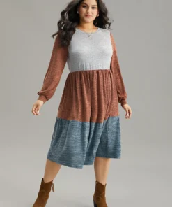 Colorblock Patchwork Pocket Gathered Dress -Clothing Shop 402712579 qk 0e95e90b 9d2a 4bf6 b843 1e4918b1835a