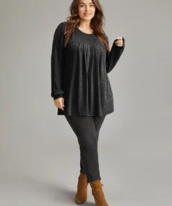 Plain Heather Plicated Detail T-shirt 36 Plain Heather Plicated Detail T-shirt -Clothing Shop 403403251 bn 2312d22c a5f8 40af ba47 ccdfa0c31501