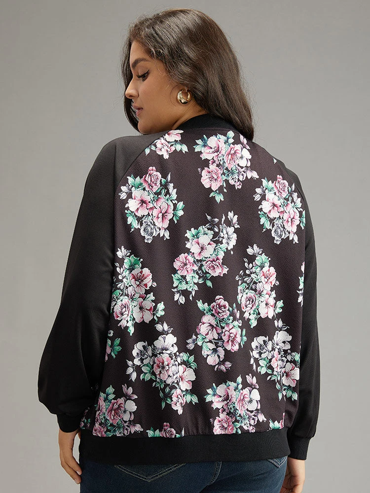 Floral Patchwork Zipper Pocket Jacket 5 Floral Patchwork Zipper Pocket Jacket - Image 3