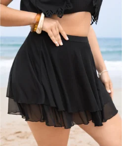Plain Mesh Ruffle Tiered Swim Skirt 19 Plain Mesh Ruffle Tiered Swim Skirt -Clothing Shop 408854091 da
