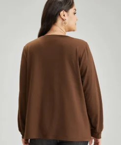 Plaid V Neck Patchwork Elastic Cuffs Sweatshirt -Clothing Shop 408946556 yr