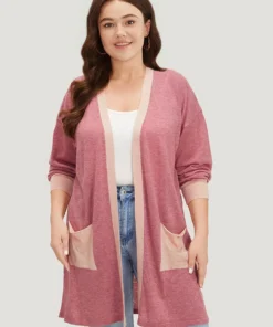 Supersoft Essentials Two Tone Pocket Tunic Cardigan