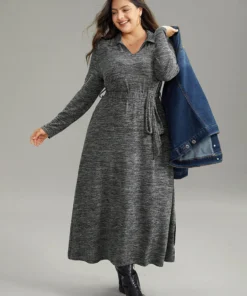 Solid Pocket Elastic Waist Ties Split Hem Dress 20 Solid Pocket Elastic Waist Ties Split Hem Dress -Clothing Shop 410945521 al