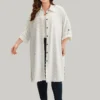 Solid Button Through Tab Sleeve Split Hem Coat 1 Solid Button Through Tab Sleeve Split Hem Coat -Clothing Shop 411064931 uq