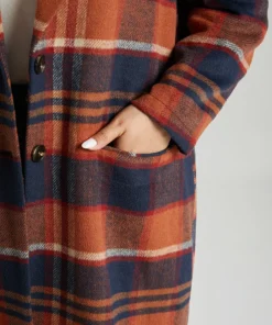Lapel Collar Plaid Pocket Button Up Coat 18 Lapel Collar Plaid Pocket Button Up Coat -Clothing Shop 411541170 by