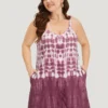 Tie Dye Pocket Adjustable Straps Cami Jumpsuit