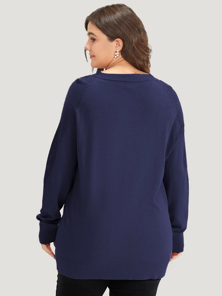 Supersoft Essentials Solid Cut Out Patchwork Pullover 19 Supersoft Essentials Solid Cut Out Patchwork Pullover - Image 17