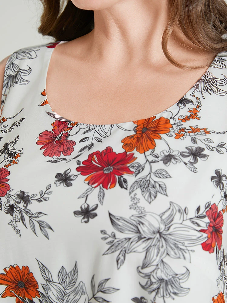 Floral Print Fringe Trim Tank Top 8 Floral Print Fringe Trim Tank Top - Image 6