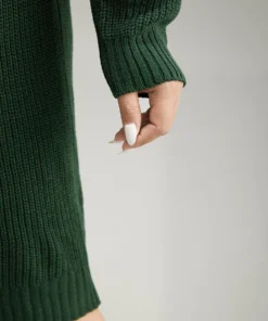 Solid Plisse Turtle Neck Knee Sweater Dress 13 Solid Plisse Turtle Neck Knee Sweater Dress -Clothing Shop 413311619 sp