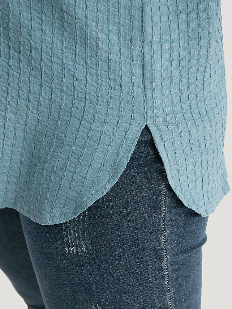 Plisse Button Up Curved Hem Kimono 11 Plisse Button Up Curved Hem Kimono - Image 9