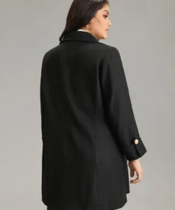 Lapel Collar Zipper Double Breasted Coat -Clothing Shop 414103263 ce