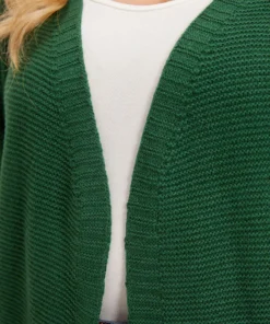 Plain Geo Eyelet Lantern Sleeve Cardigan -Clothing Shop 415931822 hj