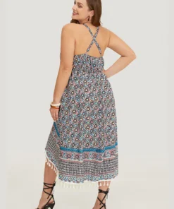 Bandana Pocket High Low Hem Wrap Tassels Trim Cami Dress -Clothing Shop 416475670 sj bd491742 8818 481f 89df 3b79f96e7c08