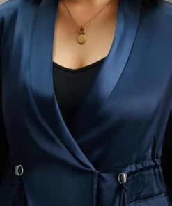 Suit Collar Flap Pocket Drawstring Ties Blazer -Clothing Shop 41701615 nd 500e7da8 8a85 4862 980a c478c6e269ed